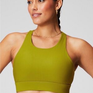 Olive Green Women's Sports Bra Fabletics High Support